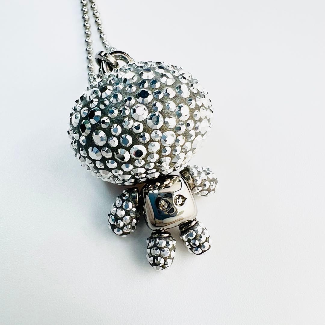 Swarovski Eliot Squirrel Robot Necklace Silver Crystal 90cm No Box Used Japan