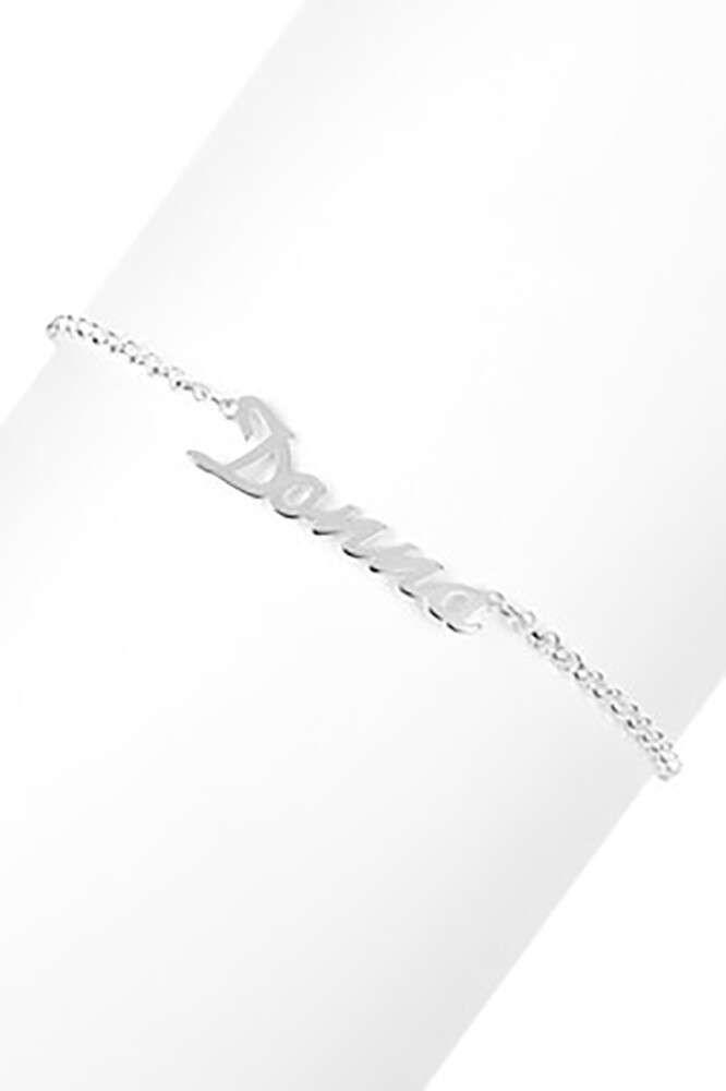 Donna – Name Bracelet Bangle Sterling Silver female Personalized Custom gift