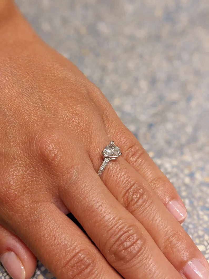 3.50Ct Trillion Cut Simulated Diamond Women Solitary Ring 14k White Gold Plated
