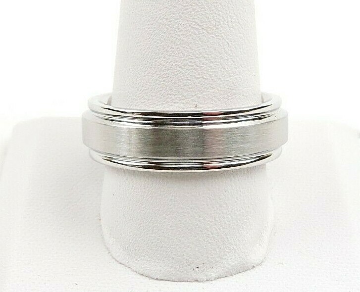 Stainless Steel Textured Brushed Comfort Fit Band Ring – Free Gift Packaging