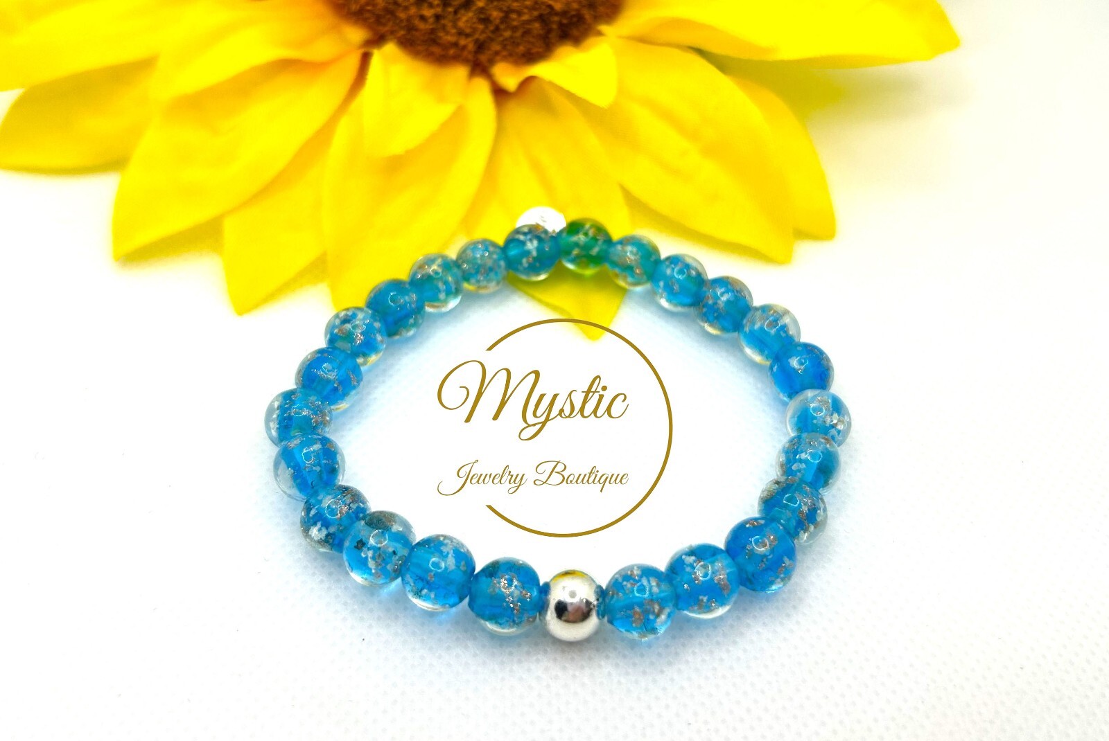 Mystic Firefly bracelet lampwork luminous glass glow in the dark Made in the USA