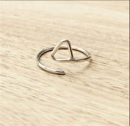 Solid Metal Geometric Adjustable Triangle Open Women’s Toe Ring 925 Silver