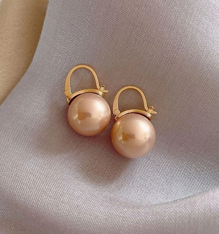 Dot Drop Huggies (Gold,Silver,Pink,Grey,Cz Faux Pearl Earrings )