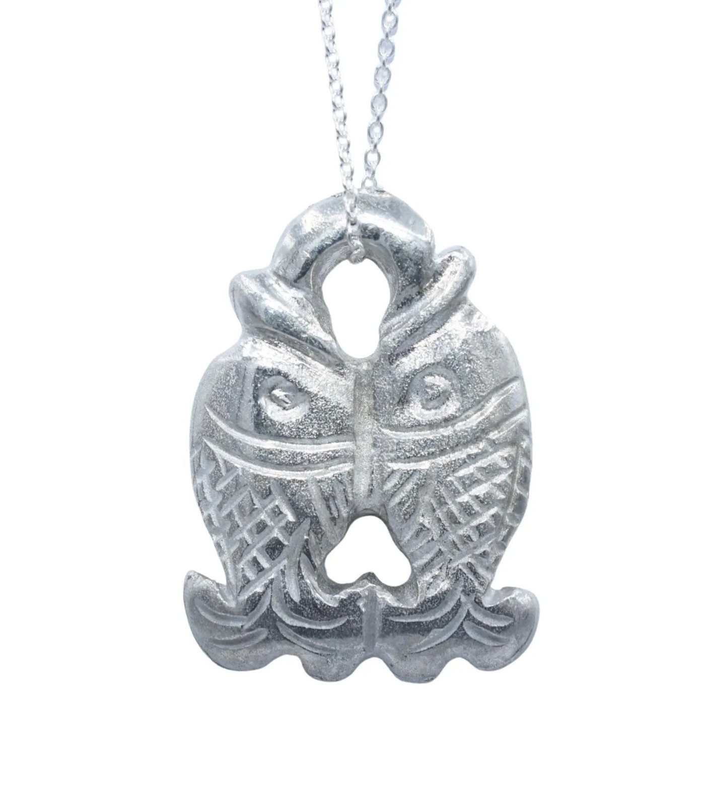 10th Anniversary Tin Pendant Twin Fish Pendant/Necklace Gift UK