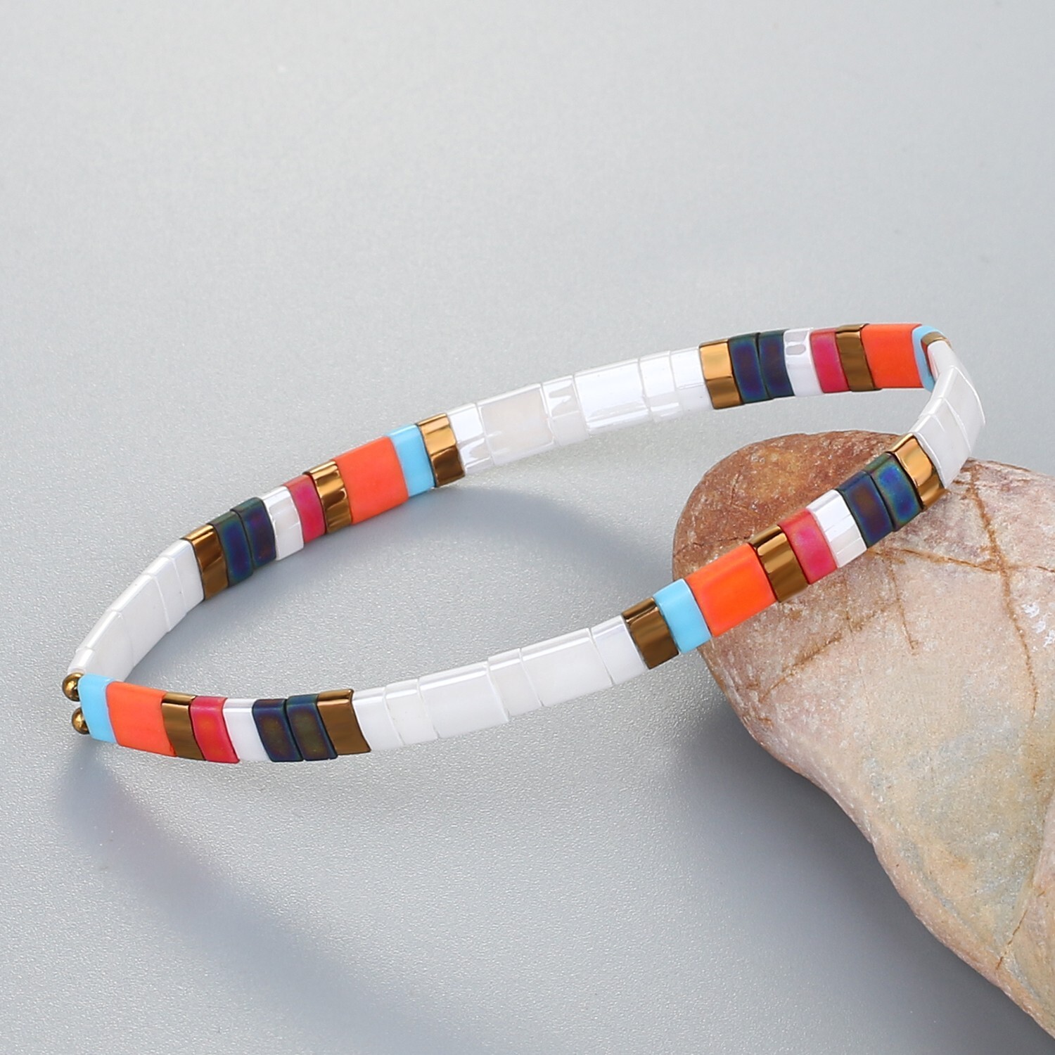 Tila Miyuki Beads Bracelets Colorful Strand Stretch Bracelets