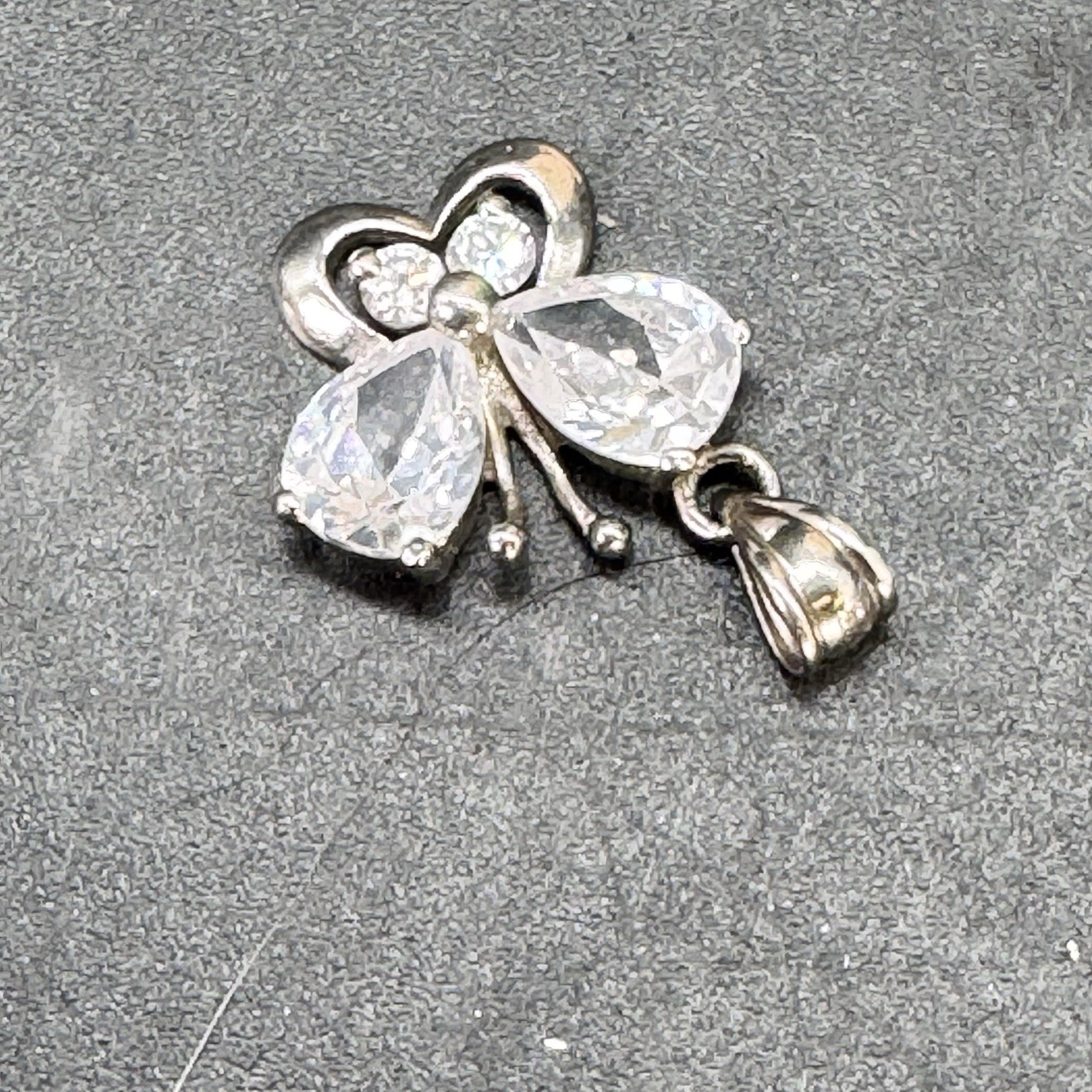 Butterfly Pendant Sterling Silver With Cubic Zirconia Spring Outdoors Cute