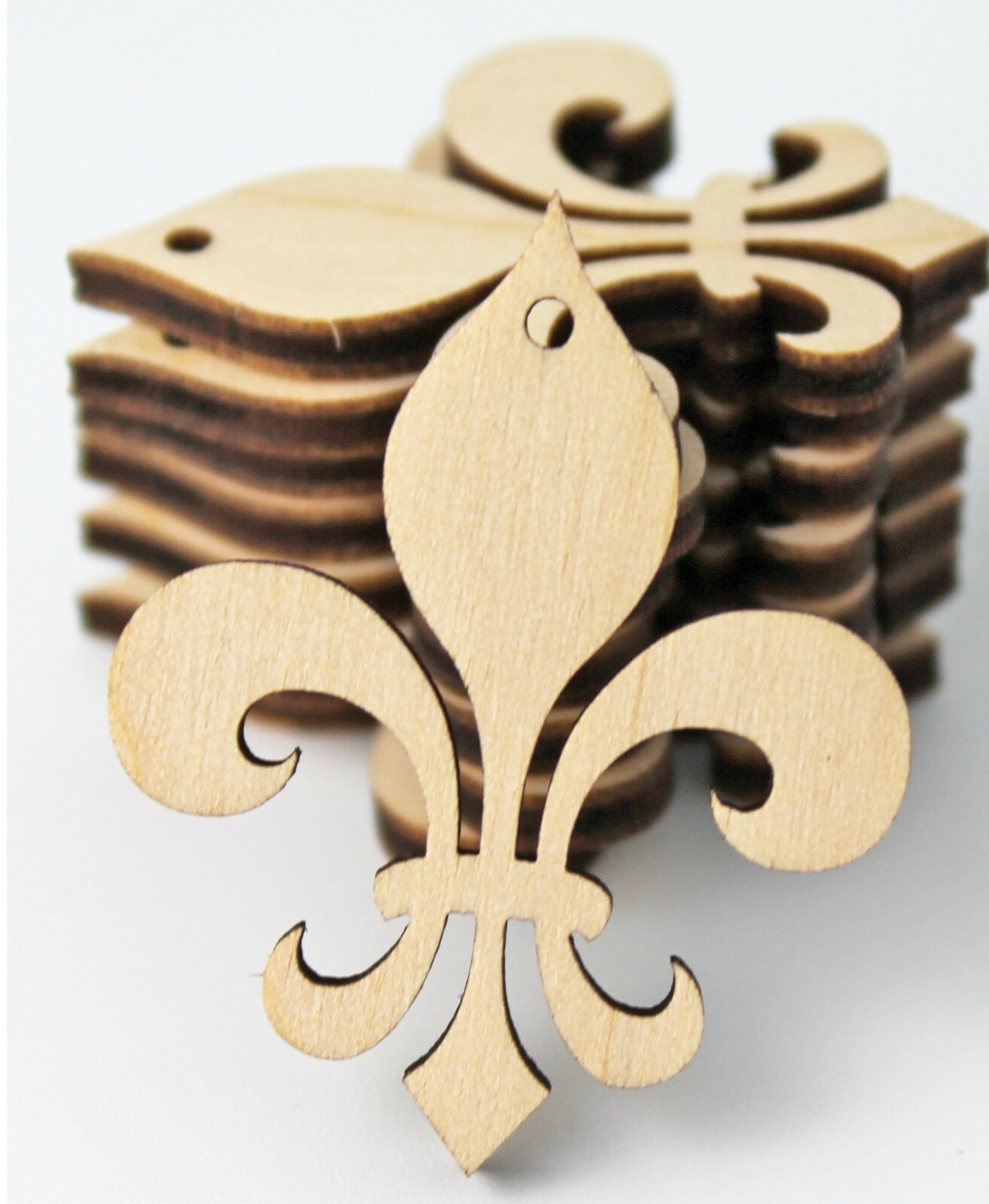 ALL SIZE 12pc to 100pc Unfinished Wood Laser Cutout Fleur de Lis Earrings Blanks