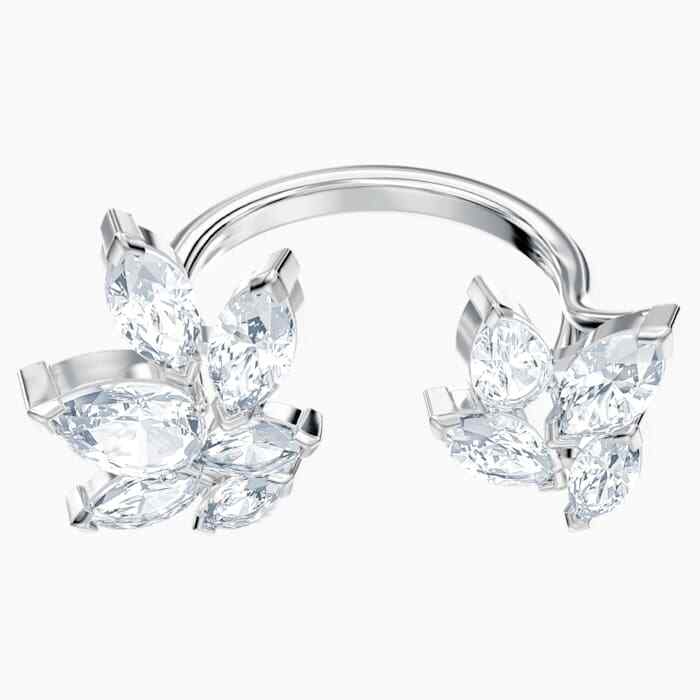 Swarovski Open Ring Louison, Size 6.75, Clear Crystals, 5372962, New In Box