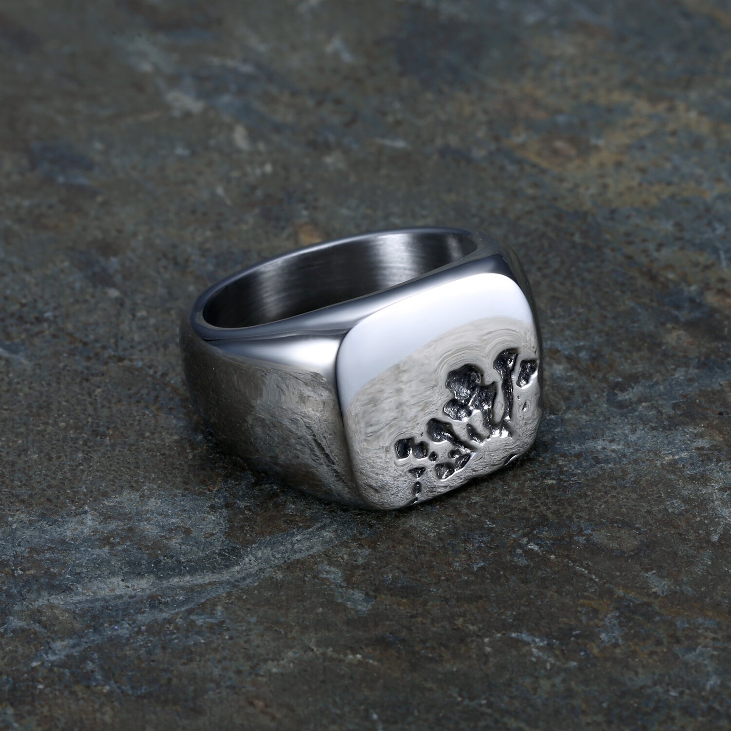 Rock Men’s Solid Color Biker Rings Stainless Steel Male Signet Personalized Anel