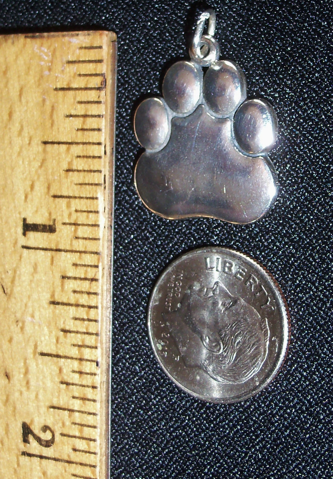 STERLING SILVER 3/4″ X 3/4″ LARGE BEAR PAW CHARM OR PENDANT – MADE IN THE U.S.A.