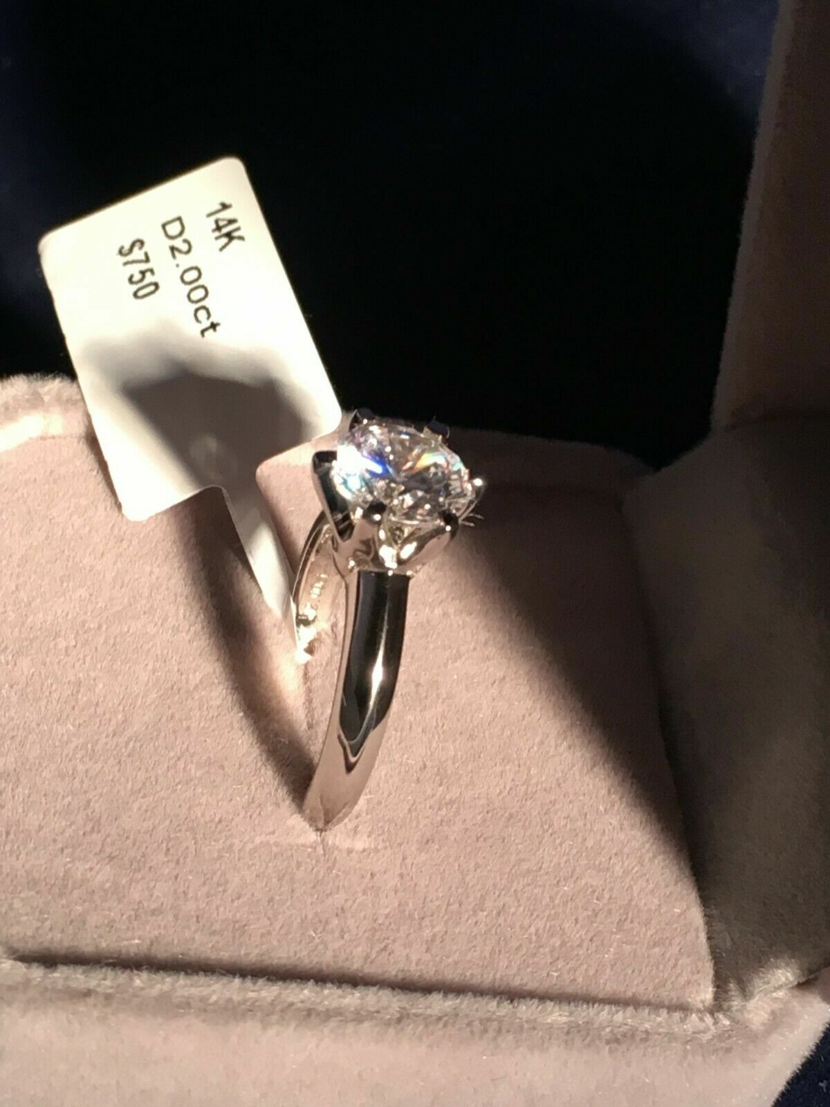 SOLITAIRE 2CT Round Solitaire .925 Sterling Silver Ring Sizes 4-11