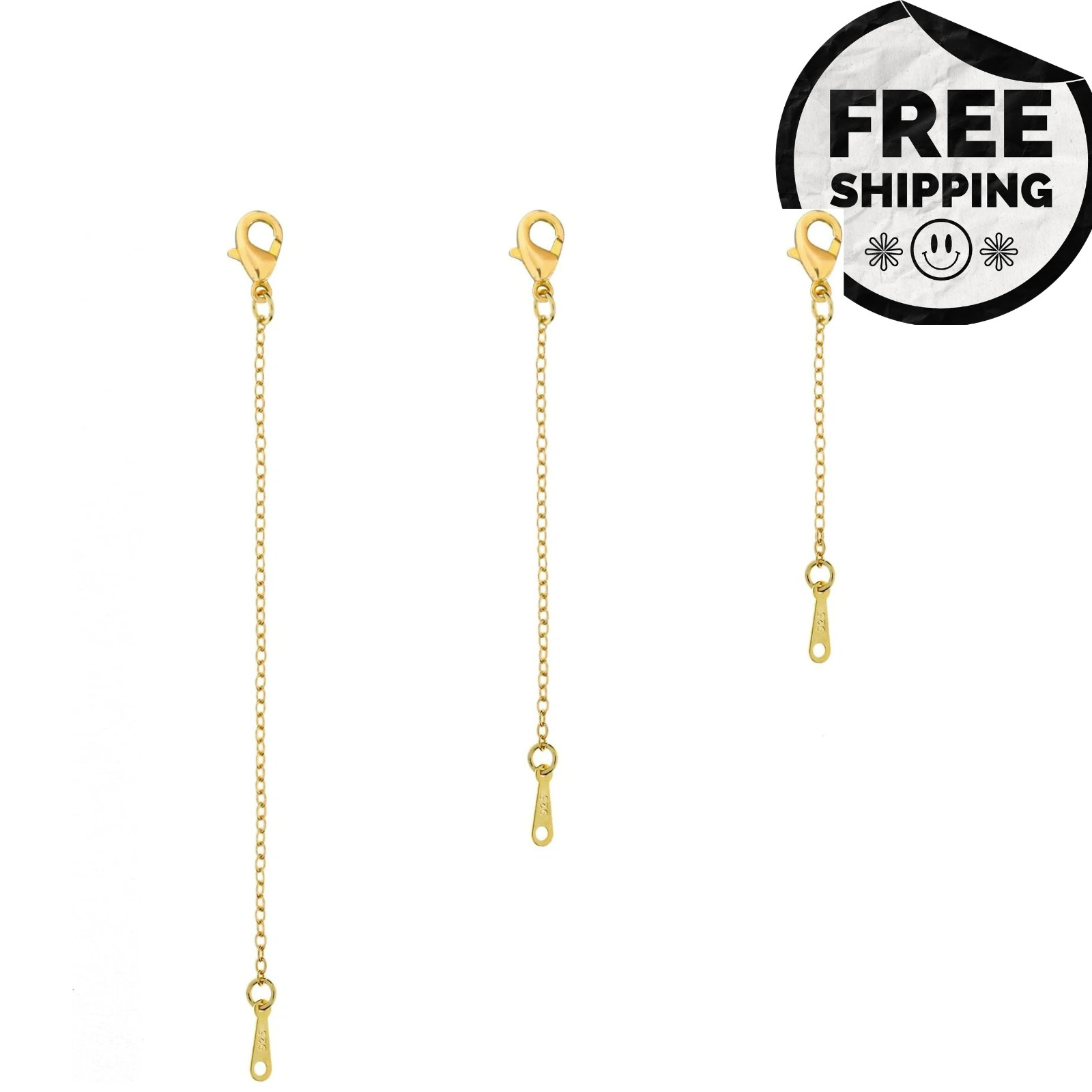 Gold Necklace Extenders – 14k Gold Plated Extender Chain – Chain Extenders Fo…