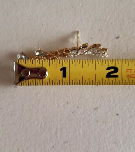 Gold & Rhinestone Dangle Earrings Approx 1.5 Inches NWOT