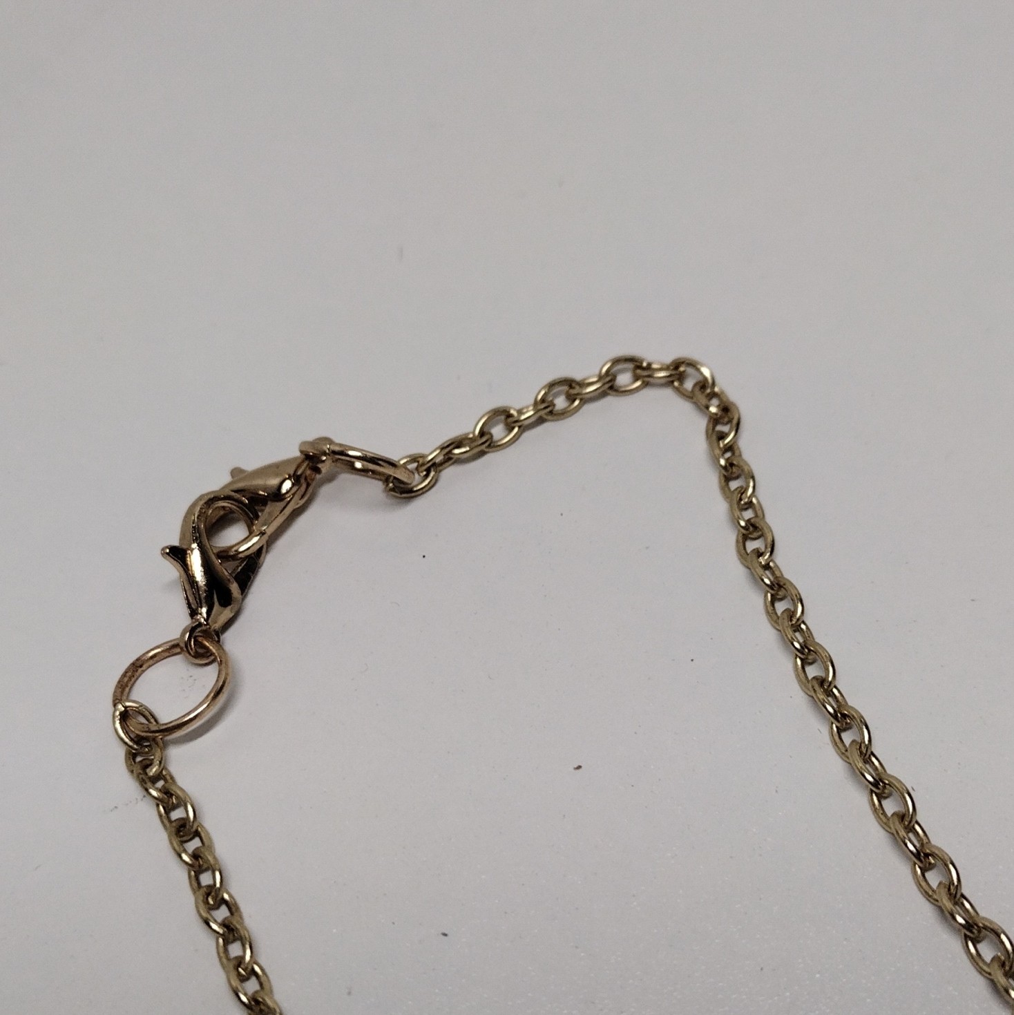 Gold Tone Layered Station Round Link Chain Necklace Lobster Clasp No Stone