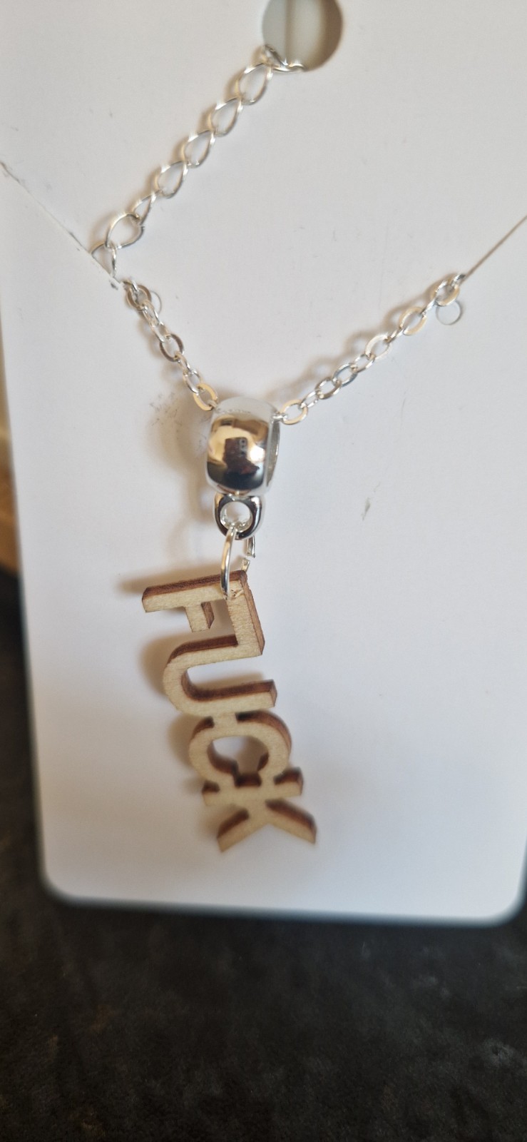 Novelty Swear Word Necklace In Organza Gift Bag