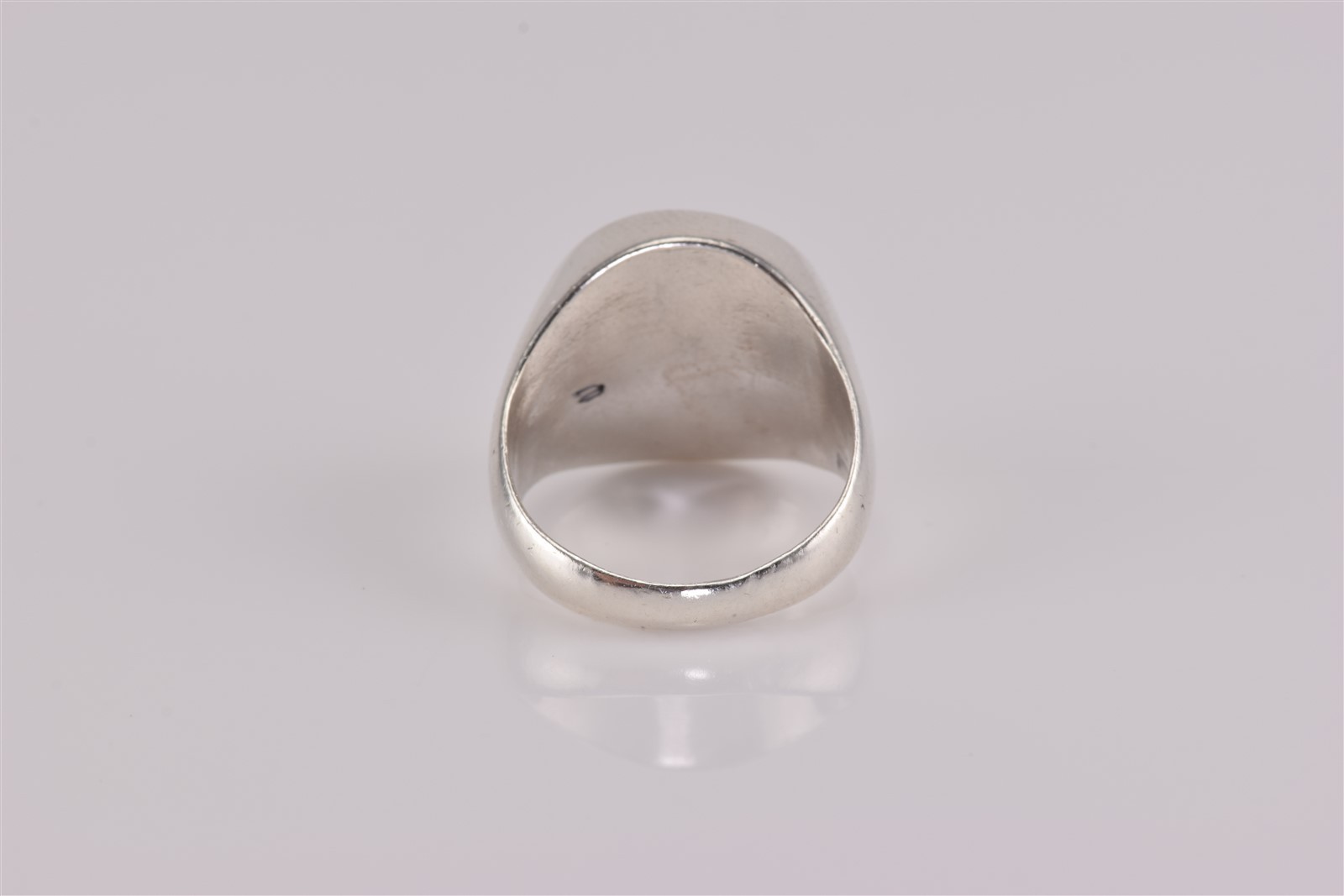 Sterling Silver Bezel Wrapped Blue Speckled Tapered Solid Band Ring 925 Sz: 8