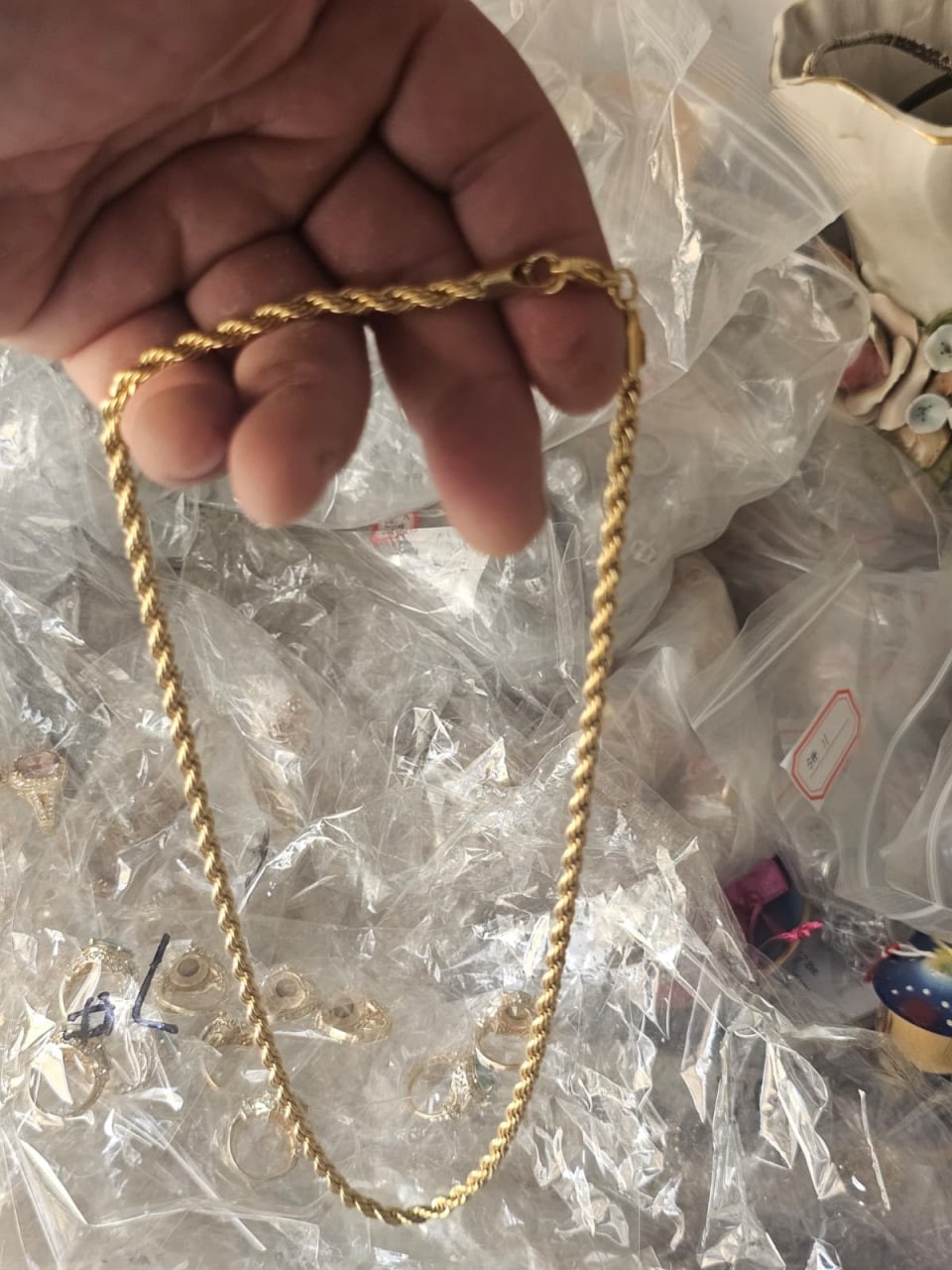 Unisex Gold Stainless Steel Rope Chain Necklace Twisted Link Trendy Jewelry