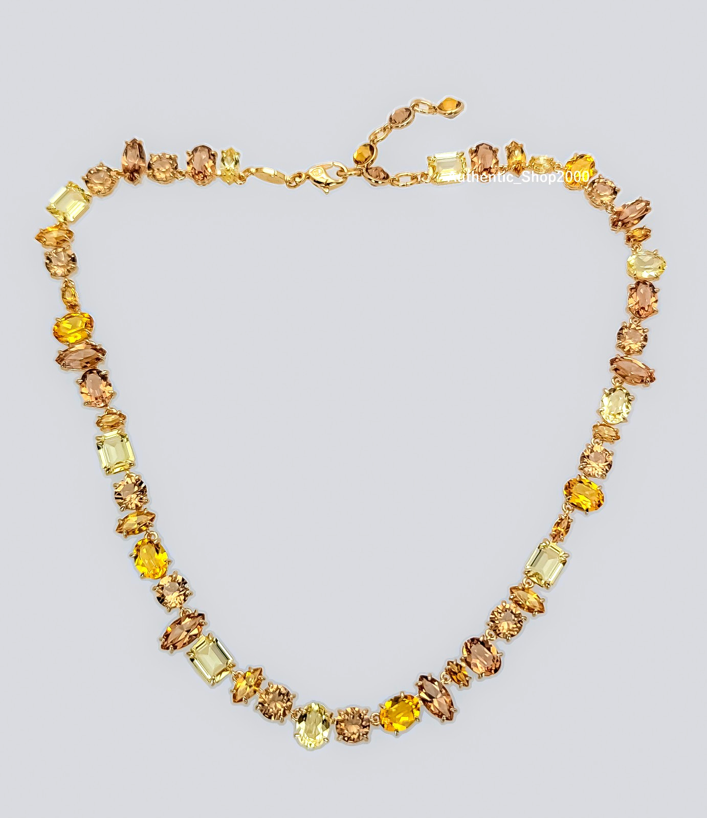 NEW 100% Authentic SWAROVSKI Gold Yellow Crystals Gema Tennis Necklace 5718071