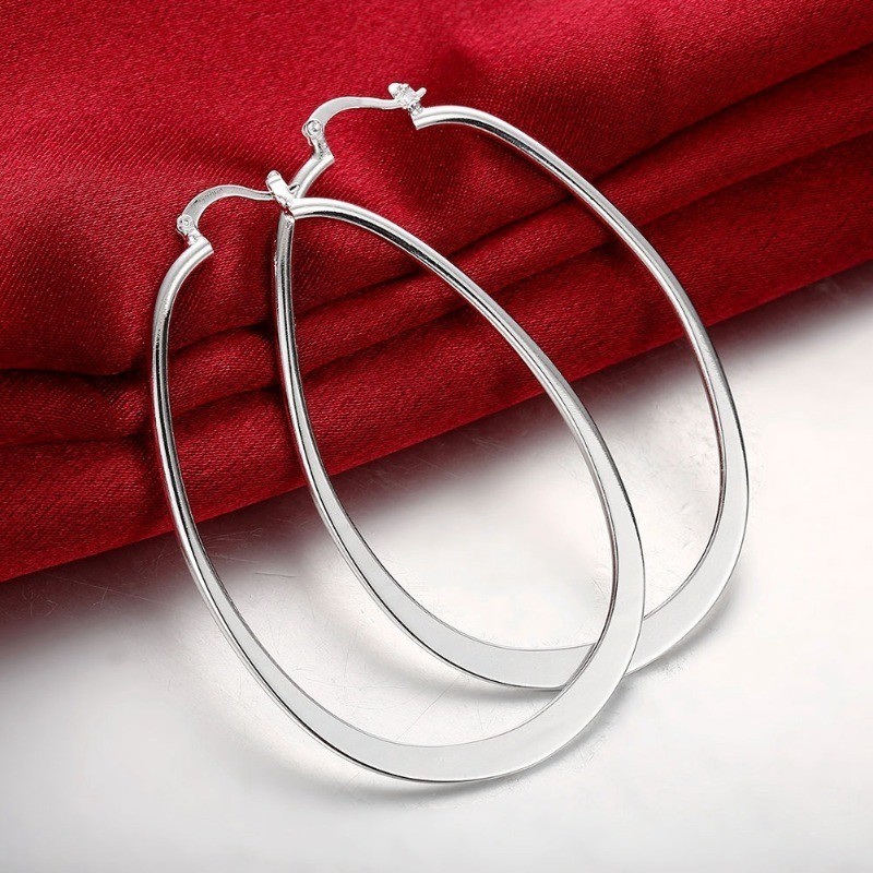 Women’s Silvery Fashion U-shaped Earring Pendant Copper Ear Buckle Jewelry Gift