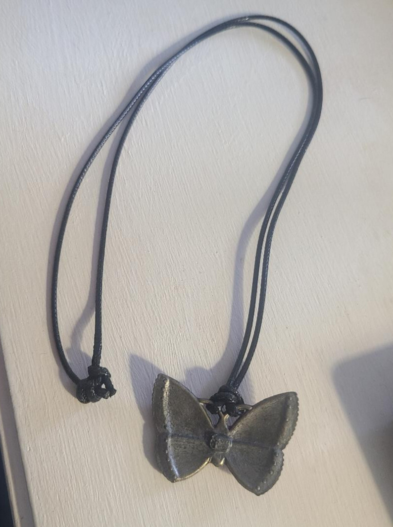 Pink Butterfly Bling Mariposa Necklace Choker – Metal Ruby Rhinestone Leather