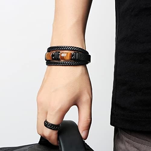 To My Son Bracelet from Dad Gifts for Son Men Leather Bracelets for Teen Gift..