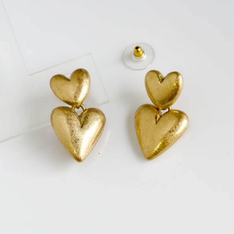 New 36mm Zara Heart Drop Statement Earrings Retro Women Party Vacation Jewelry