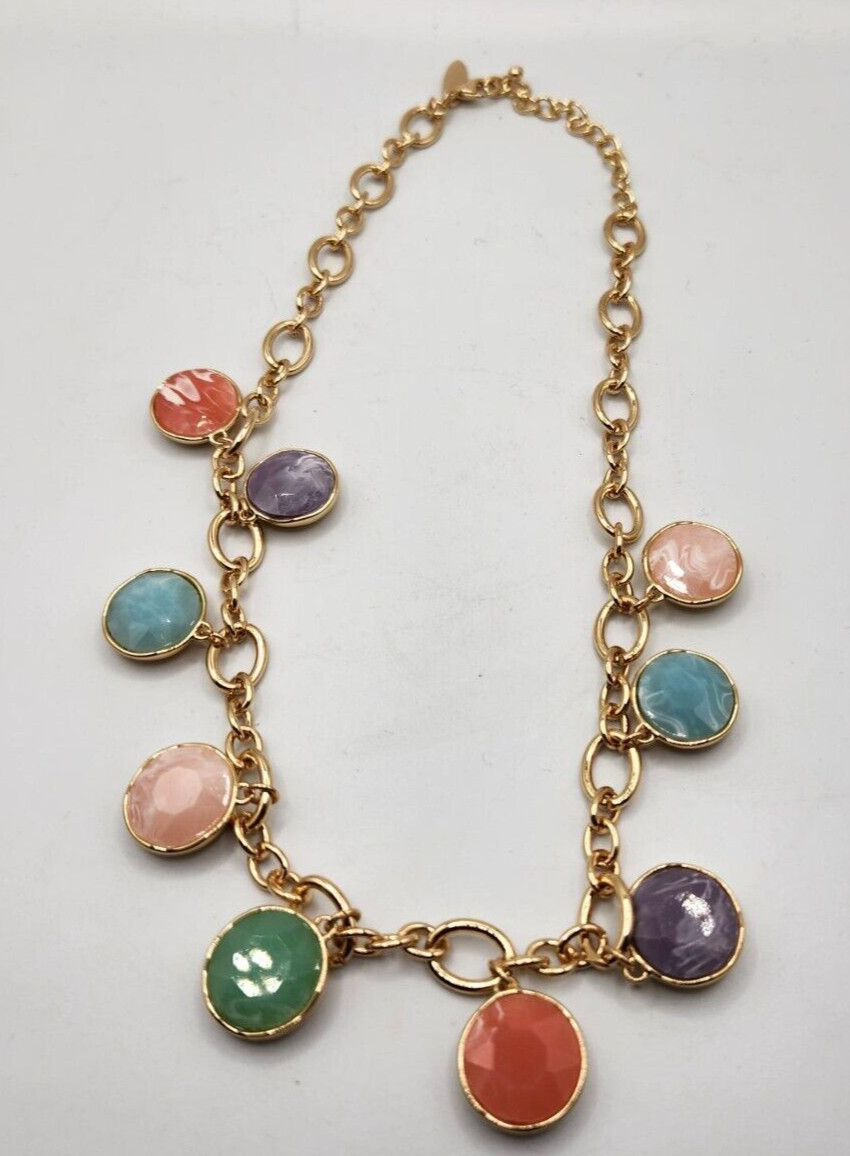 Style Co Pastel Statement Necklace 20″ Spring Fashion Lobster Clasp
