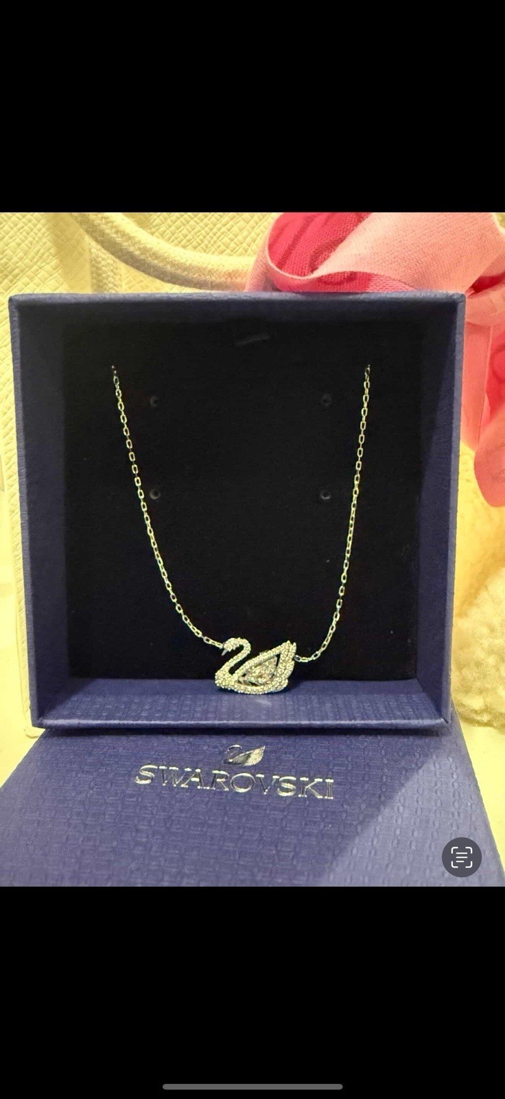 swarovski necklace dancing swan silver