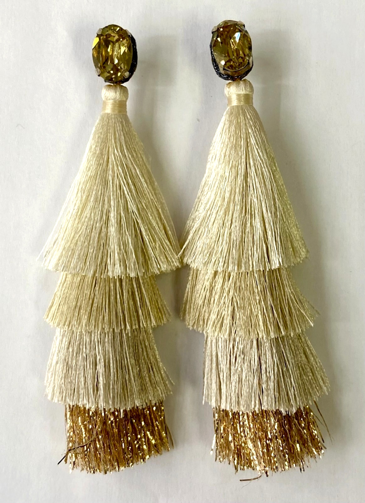 HSN Deepa by Deepa Gurnani Gold Tone “Isabeli” Tiered Tassel Earrings