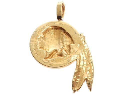 0.40ct Simulated diamond American Indian Head men Pendant 925 Silver free gift