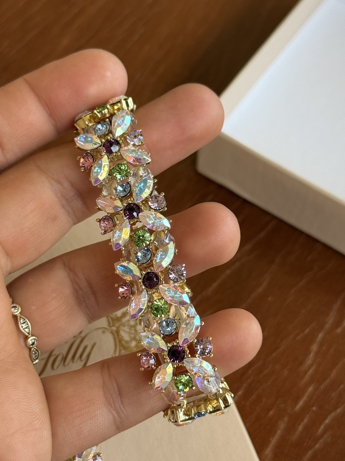 Kirks Folly “Fascination” Multi-Color AB Crystal Bracelet & Earrings Set