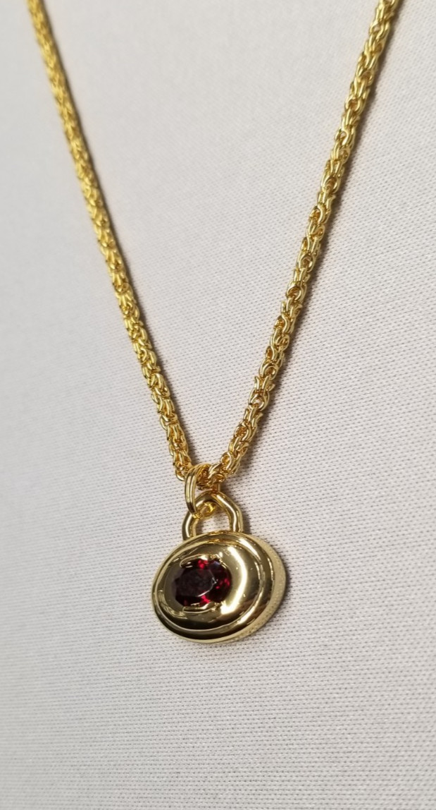 Sereia Rosalie Garnet Pendant Necklace 15″+2″