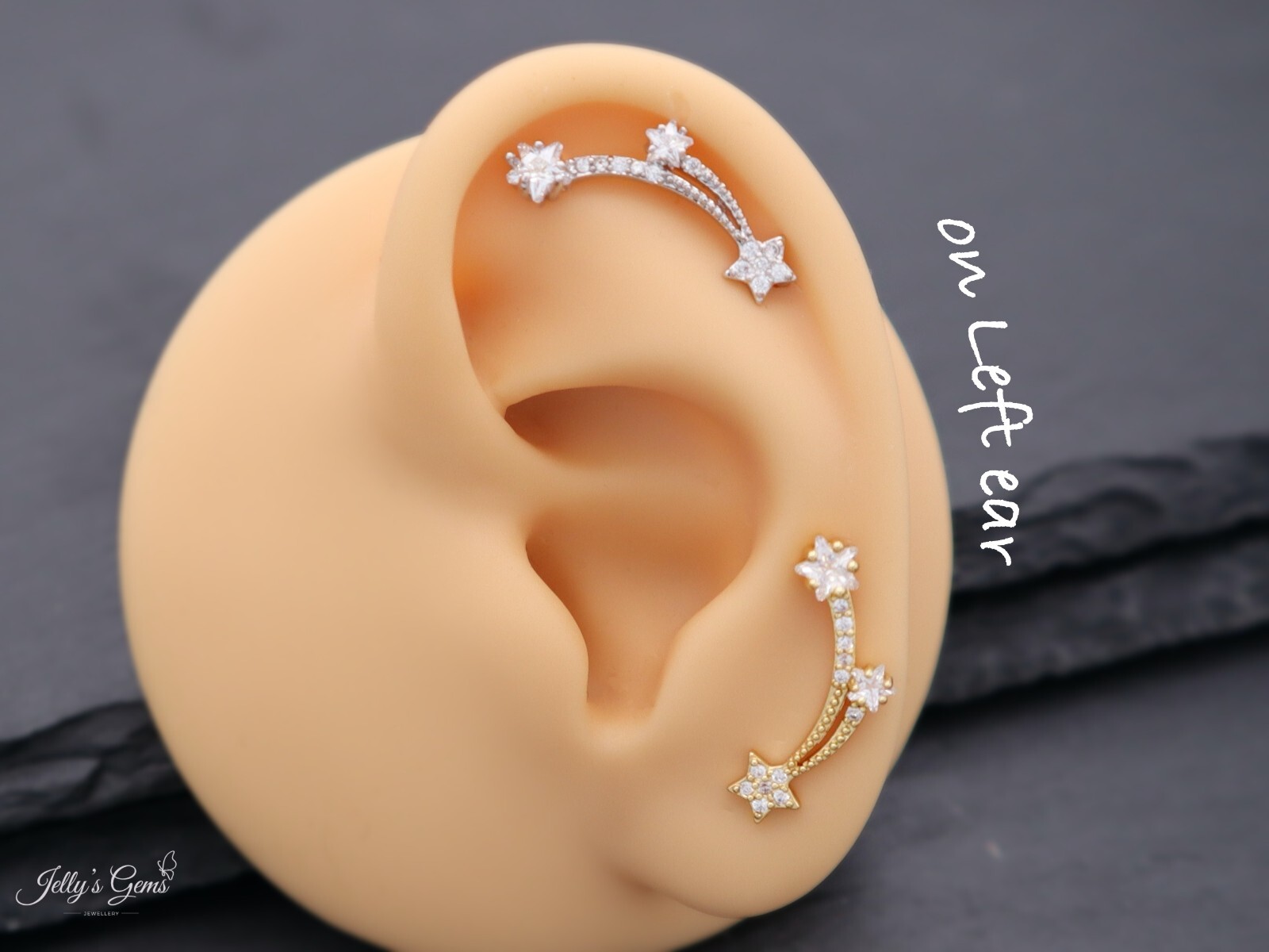 Fallin Star Crawler Gold Silver Cartilage Helix Lobe Tragus Conch Earring Her UK