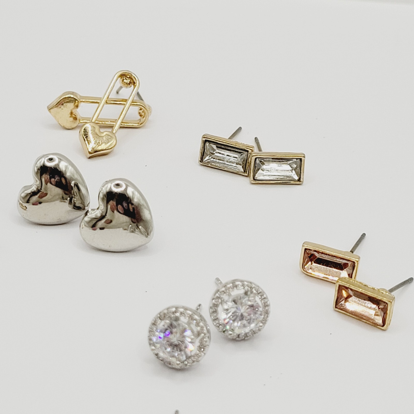 10 Pair Stud Mixed Material Tone Color Modern Pierced Earrings