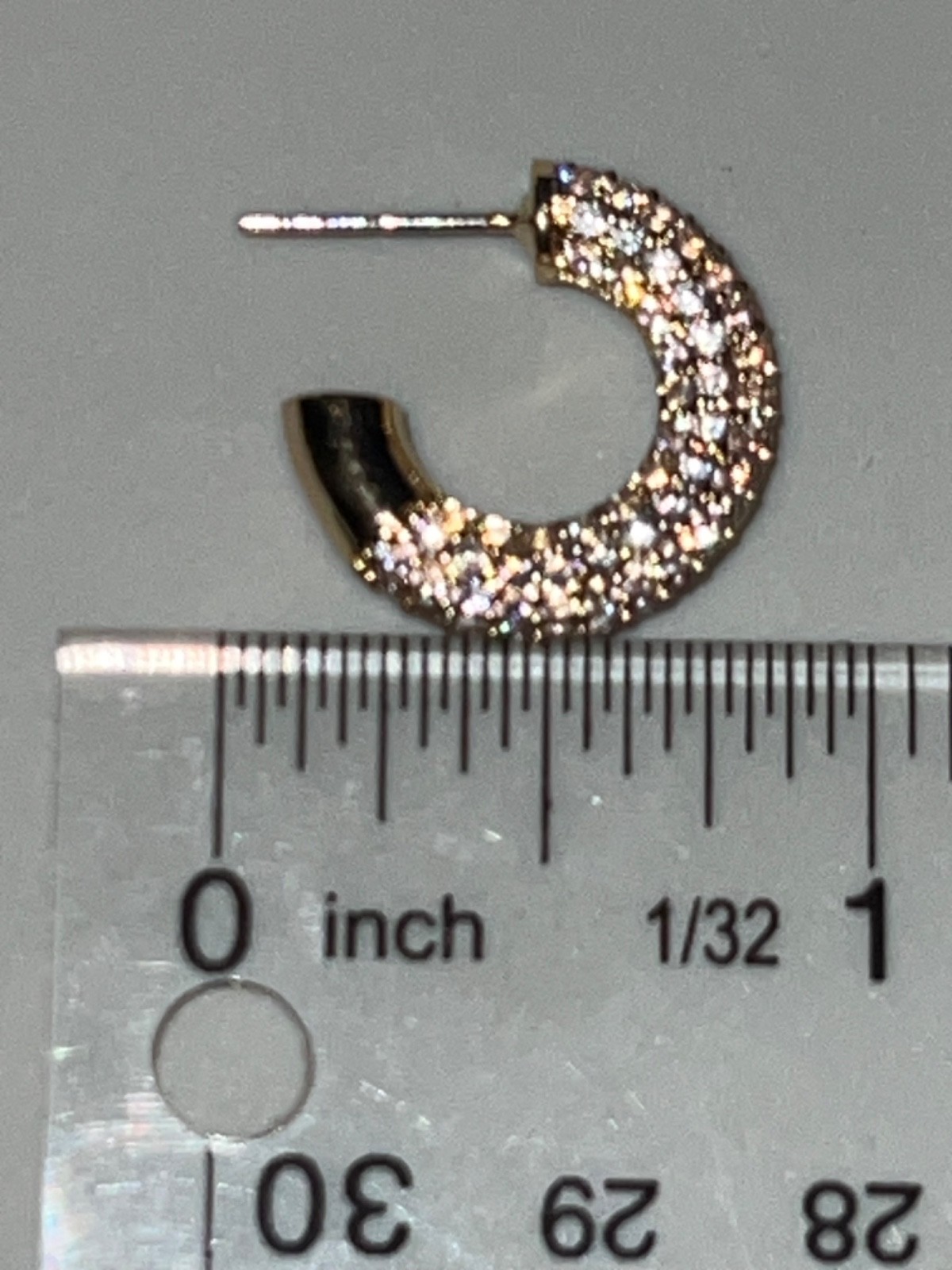 NWOT Gold-tone Open Hoop Earrings w/ Pave Rhinestone/CZ