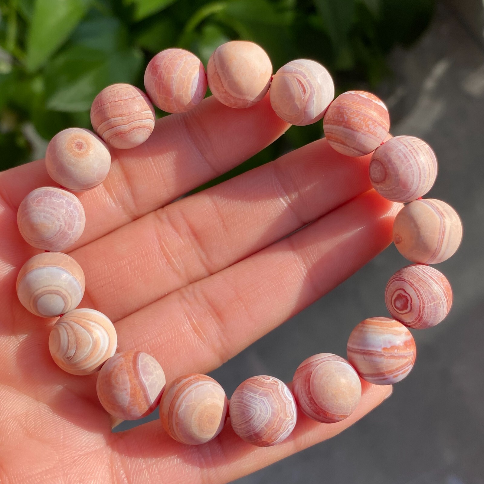 12mm Natural Red Gobi Agate Eyes Madagascar stone Bracelet (not polished) C1526