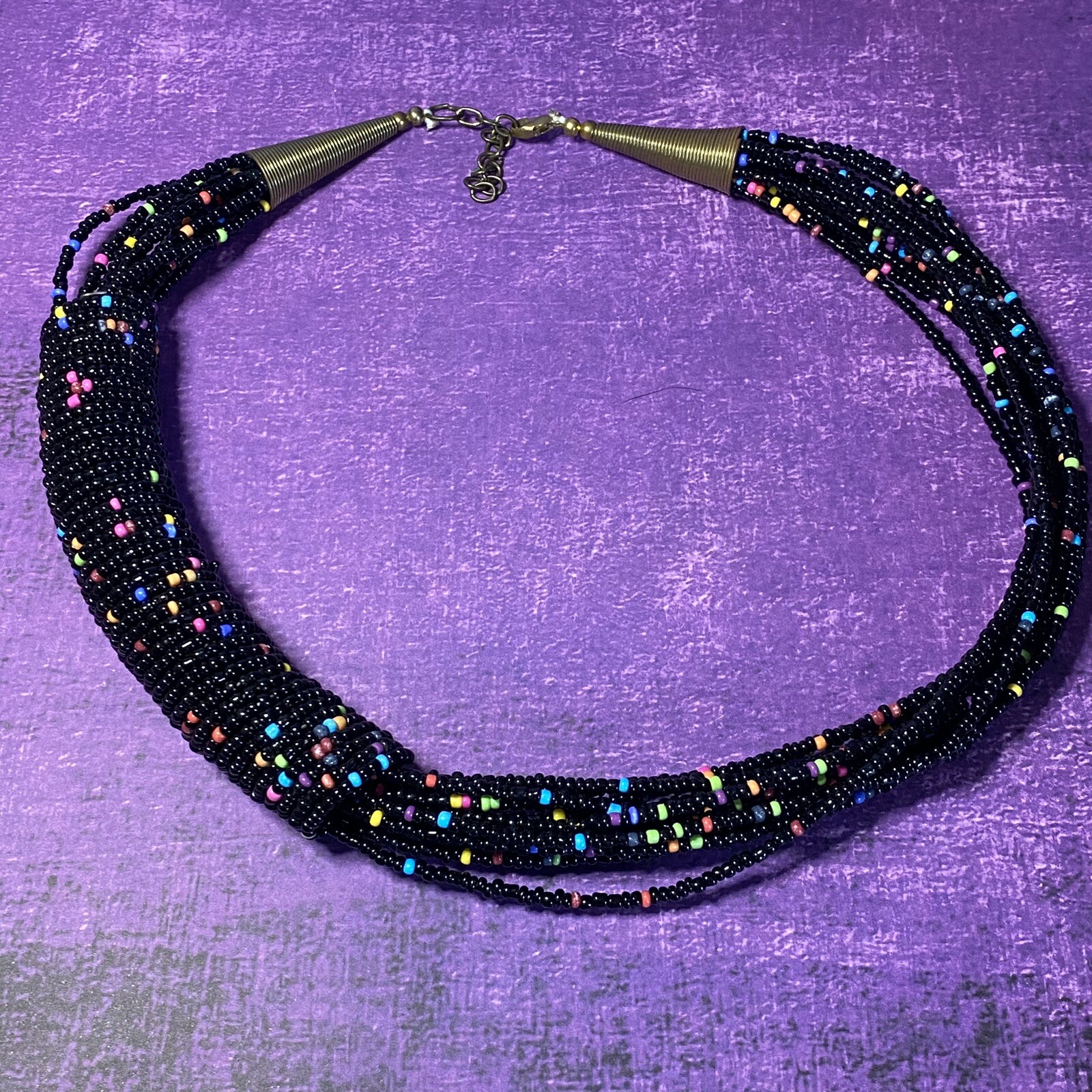 Wacky 80’s Multi Coloured Chunky Beaded Necklace- Movable – 22” Long – 100g