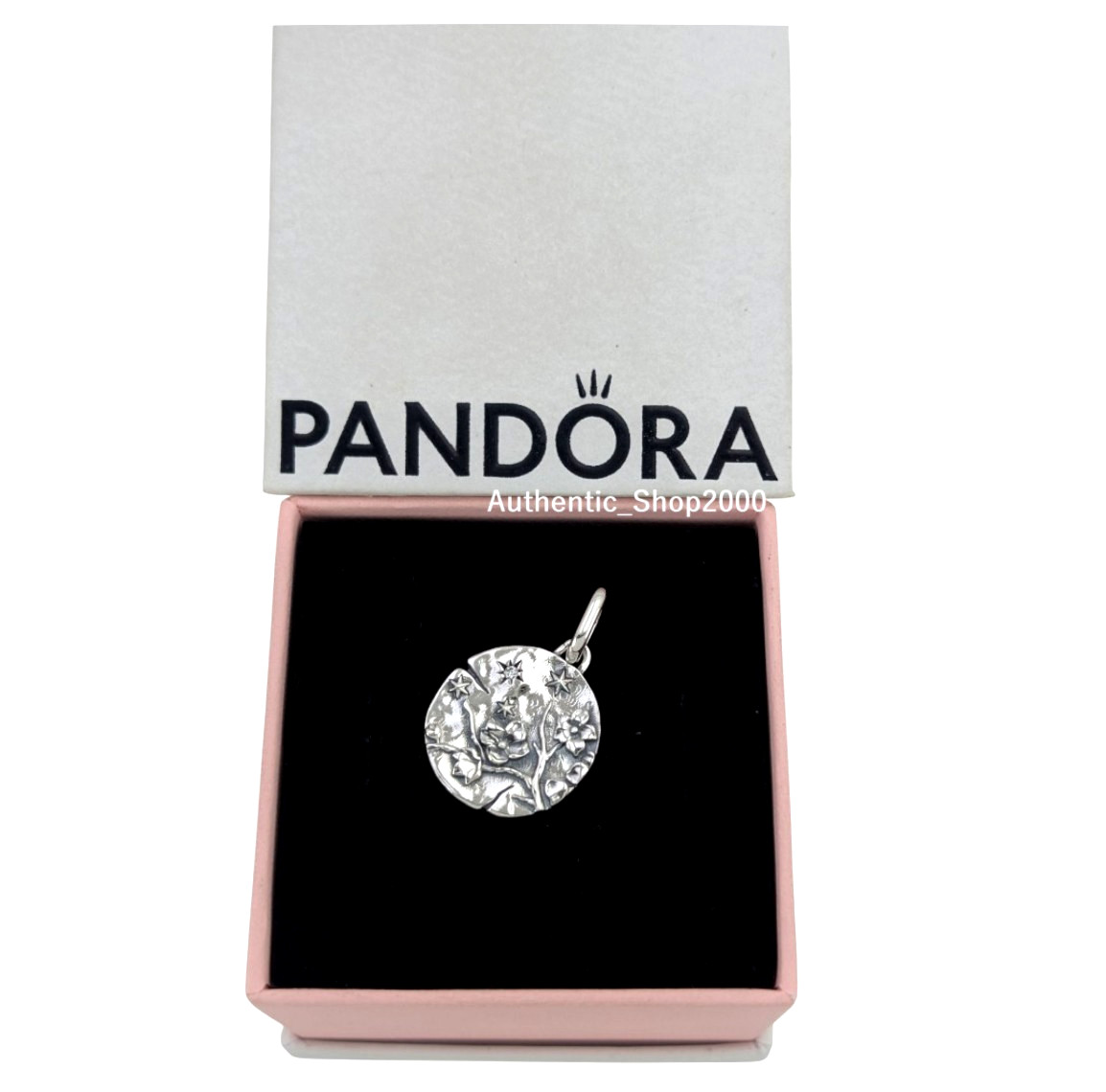 New 100% Authentic PANDORA 925 Cherry Blossom Medallion Coin Charm 794085C01