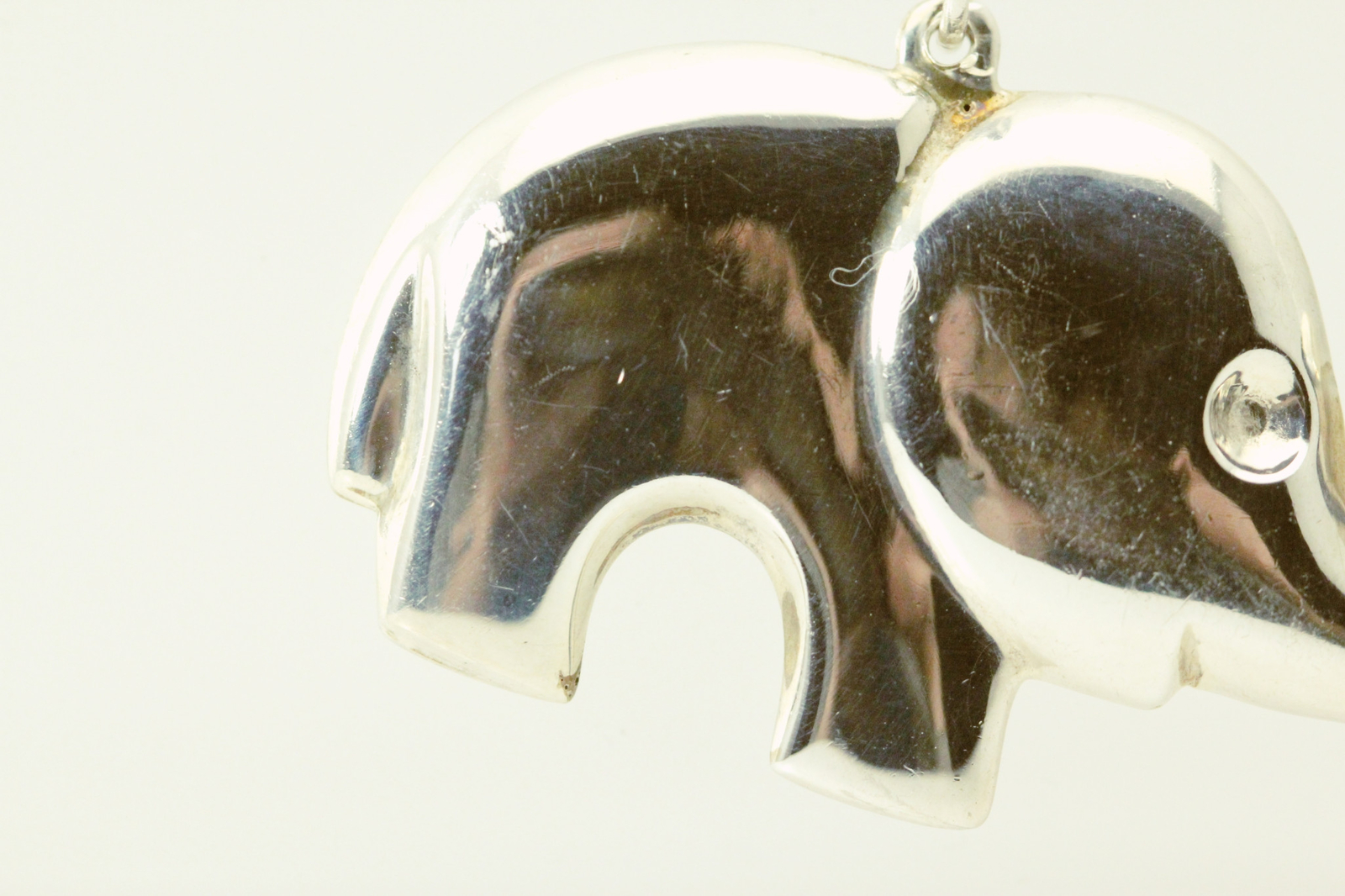 925 Sterling Silver Puffy Cute Large Elephant Pendant 8.2 Grams (PEN5592)