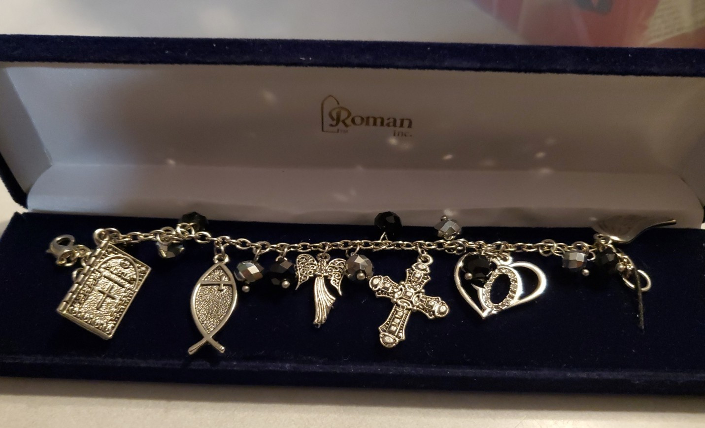 NIB Roman Inc Bracelet Christian Charm Fish Cross Bible Angel Wing 2014