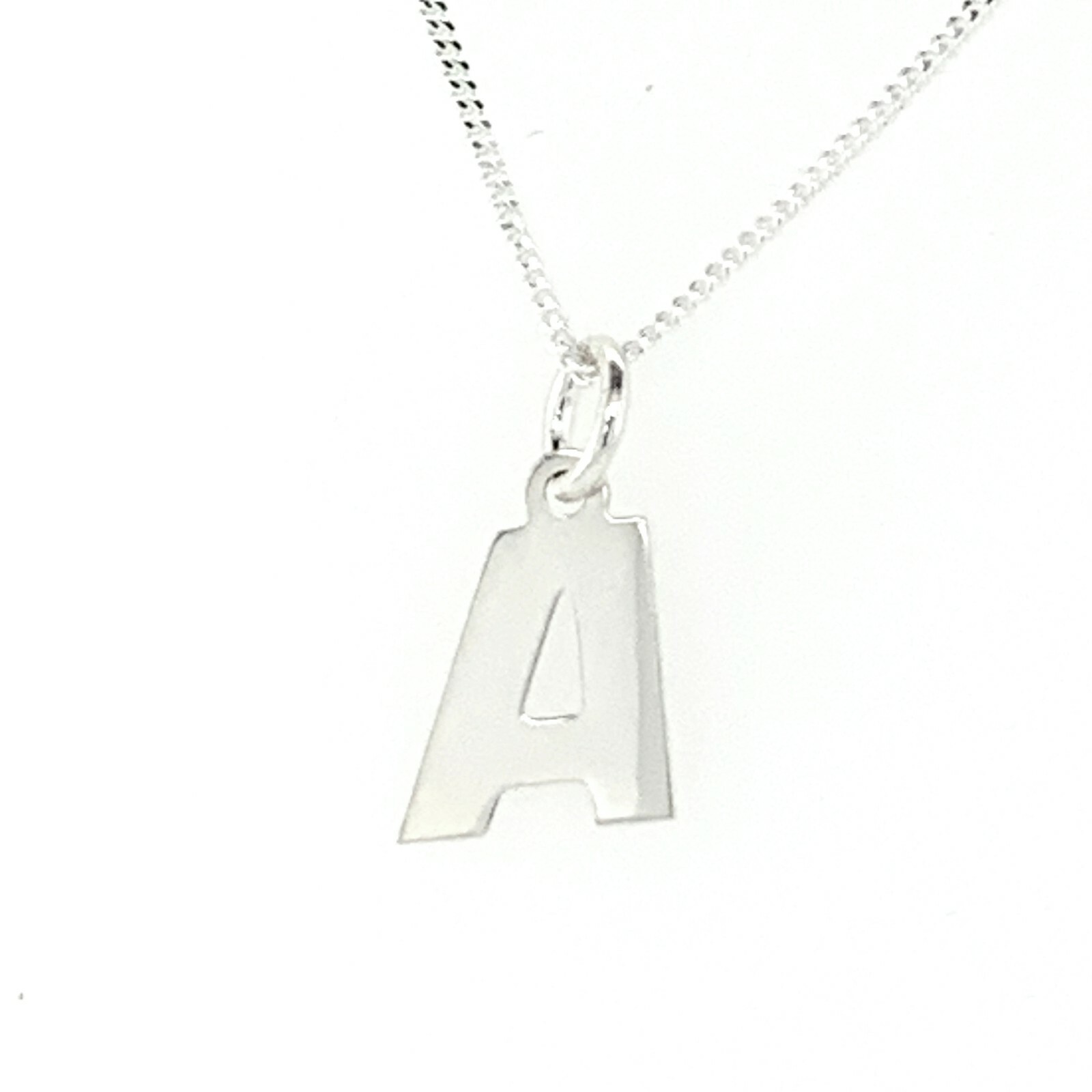 Initial Letter Charm Necklace Pendant Sterling Silver Woman Modern Stylish Trend