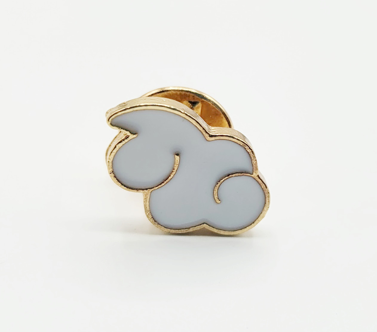 Gold Tone White Cloud Cute Enamel Cartoon Brooch Pin Costume Jewelry