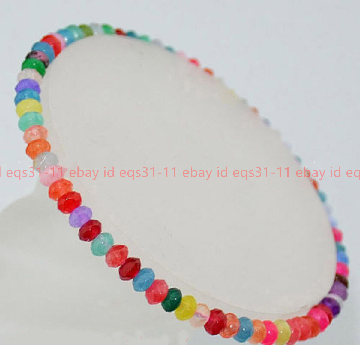 Beautiful Multi-Color 2x4mm Faceted Rondelle Gemstones Beads Bracelets 7.5 inch
