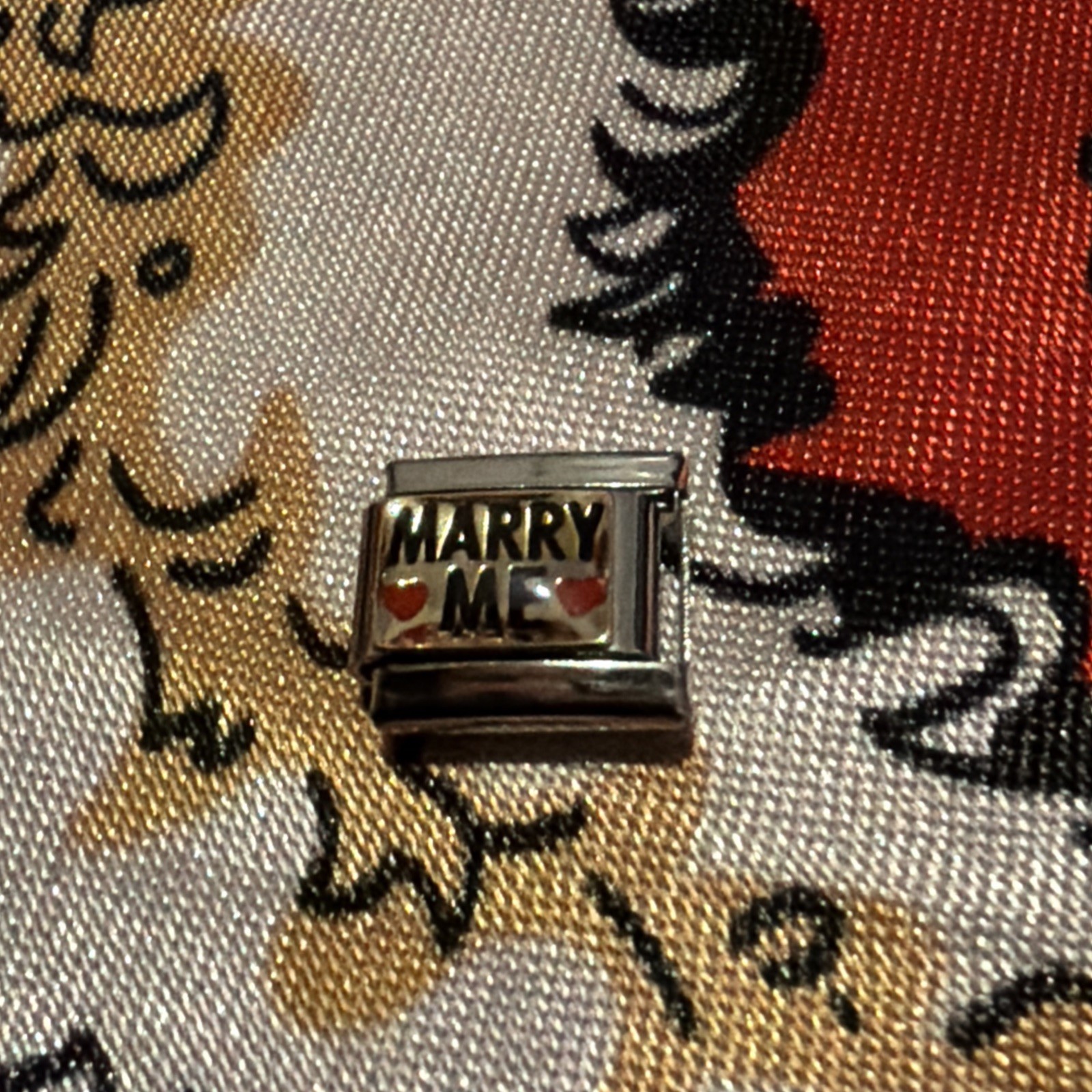 New Gold Marry Me Heart Silver Charm Fits All 9mm Classic Italian Bracelet
