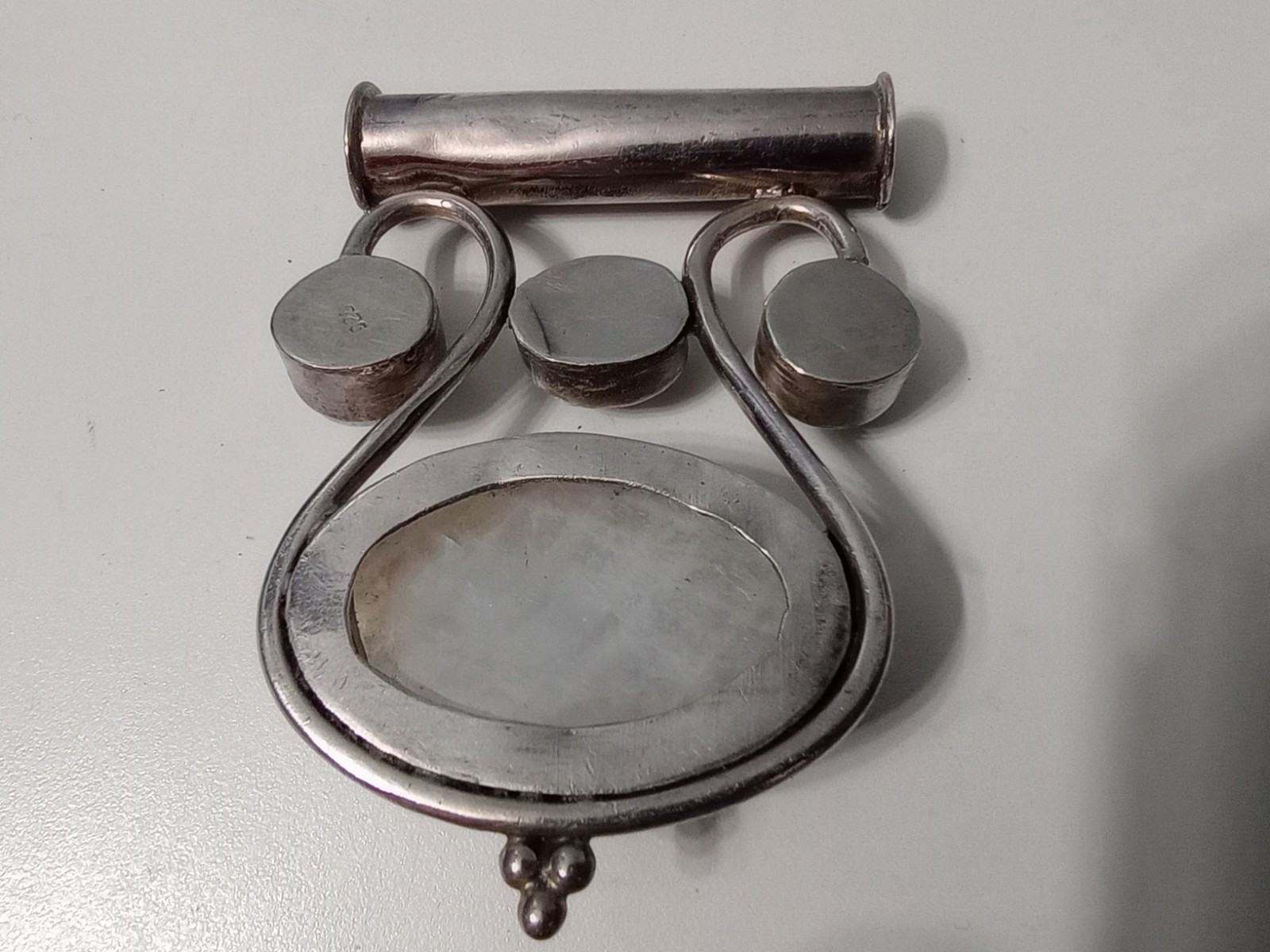 925 Stamped Pendant Rainbow Moonstone 44.7 Grams