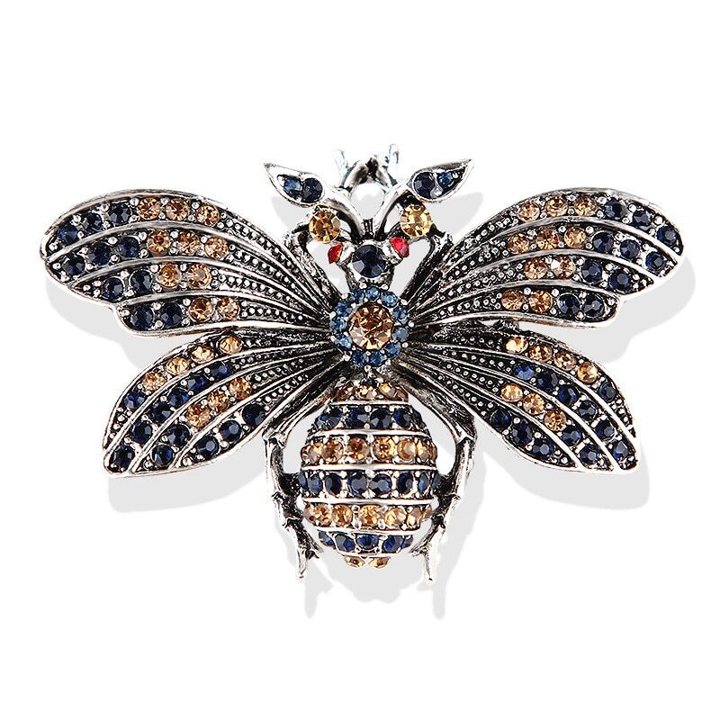 Women Bee Beetle Crystal Pearl Brooches Metal Cute Insect Retro Women’s Brooch