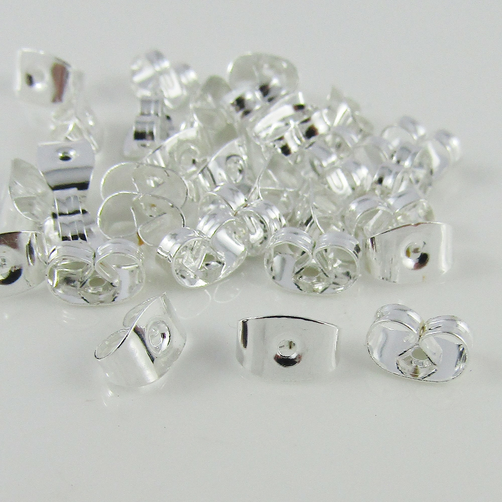 Bulk 50pcs (25pair) DIY Butterfly Earnut Earring Back Stoppers 6x4mm Hole 0.8mm