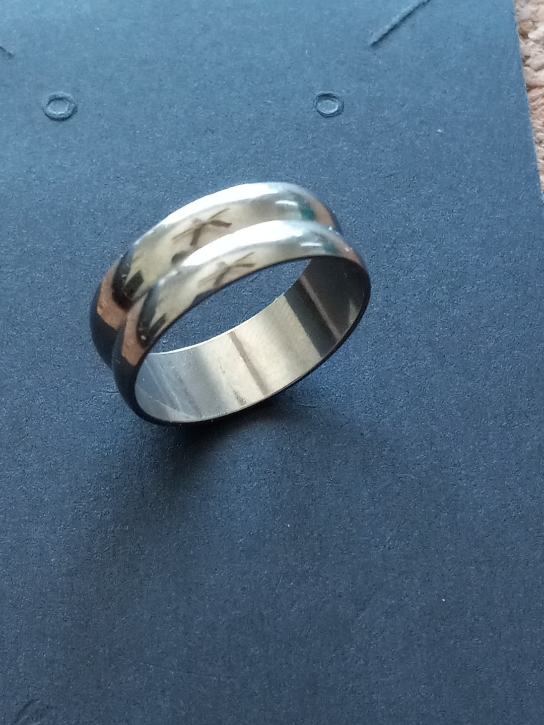 Stainless Steel Fashion Ring – Polished Double Curved. 7mm Wide Size 8.5 B41