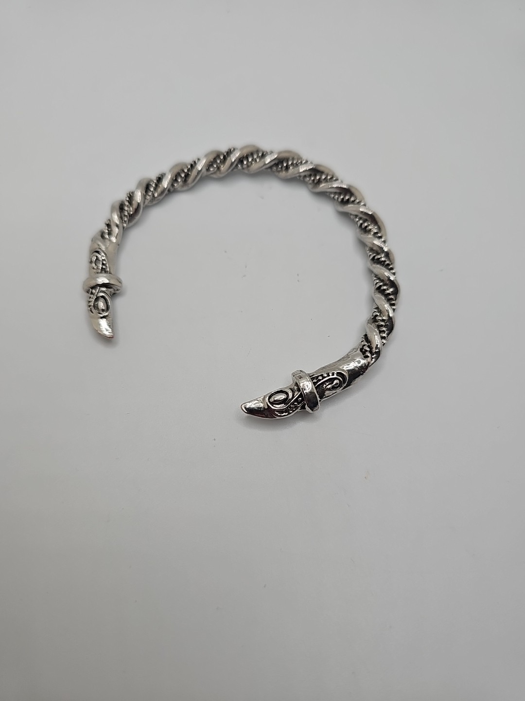 MENDEL 7-8 Inch Stainless Steel Norse Viking Raven Bangle Bracelet