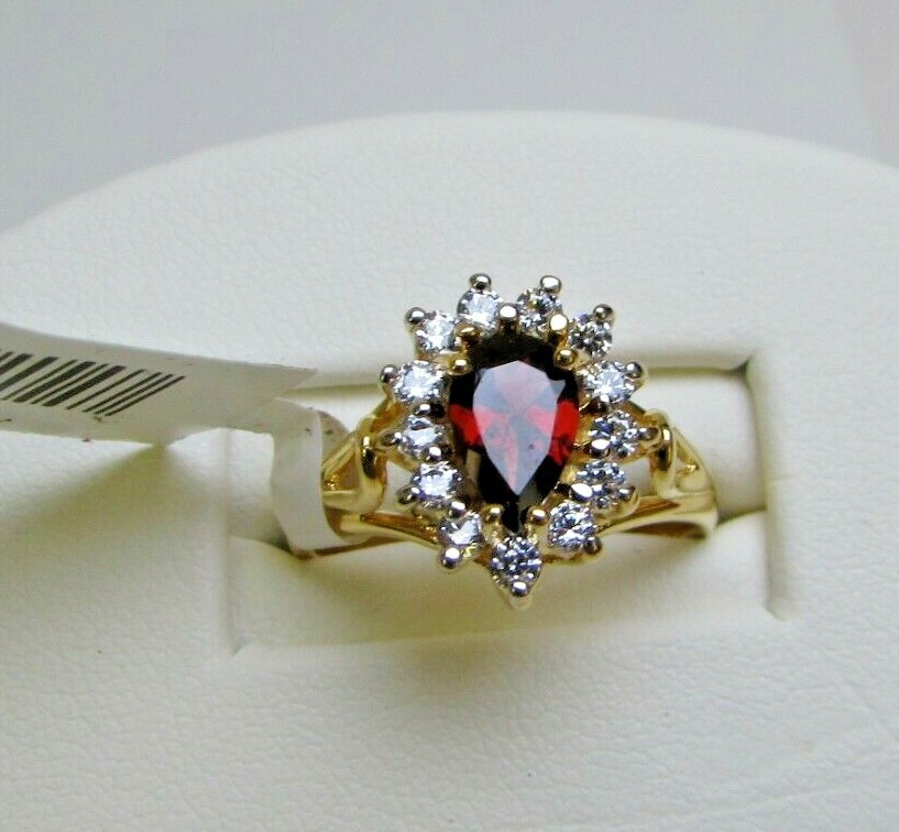 Allison Reed Gold Tone Garnet Ring Size 7 (O45 1617 05) NEW